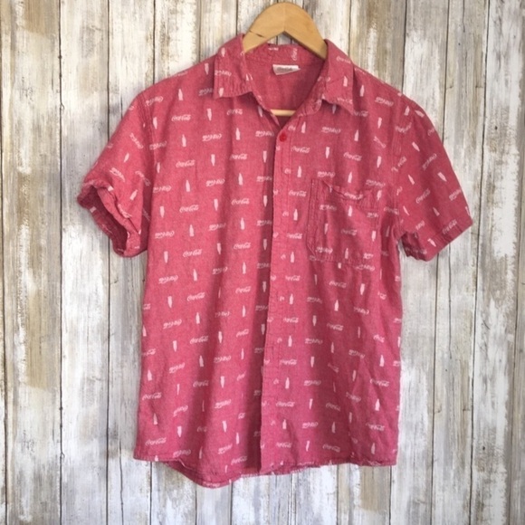 Coca Cola Other - Coca Cola Red Logo Printed Button Down